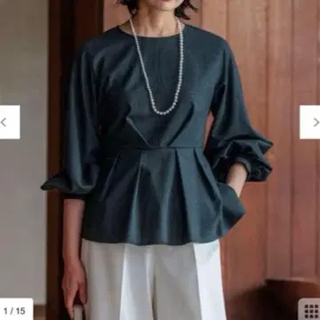 2024AW 워셔블 23구 TW 매트 크로스 페플럼 블라우스 리본 벨트