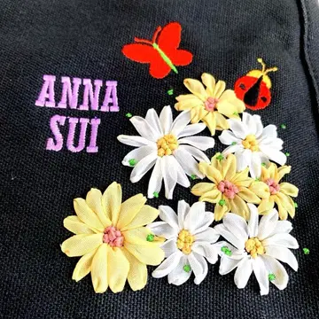 ANNA SUI 안나수이 숄더백 캔버스지 입체 장식 블랙