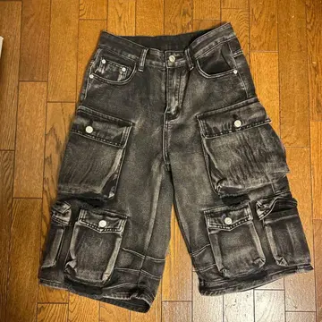 WEGO 멀티 카고 데님 하프 팬츠 M 사이즈 서브컬쳐 Y2K