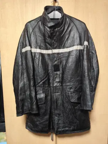 70s 프랑스 파이어맨 가죽 자켓 L 사이즈 리플렉터