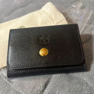 [ 미사용 새상품 ] IL BISONTE 블랙 가죽 명함지갑 카드 케이스