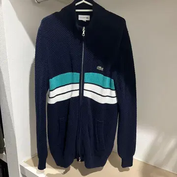 LACOSTE 네이비 집업 스웨터 US M