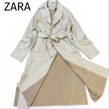 ZARA 페이크 스웨이드 벨트 가운 코트 베이지 S (M 상당)