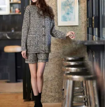 [봄옷] 에밀리아 위즈 트위드 셋업 귀여운 루즈핏 니트