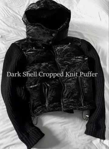 리벳 크랙 링클 크롭 패딩