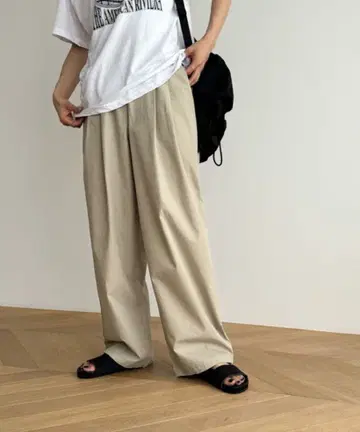 CANAL JEAN Elmar / 코튼 더블 턱 팬츠