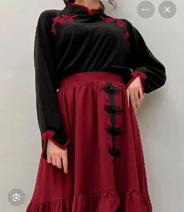 axes 차이나풍 상의 스커트