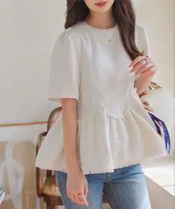 [택 포함 새상품] 고베 레터스 페플럼 트위드 블라우스 C7435