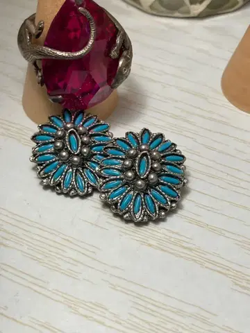 인디언 니들포인트풍 귀걸이