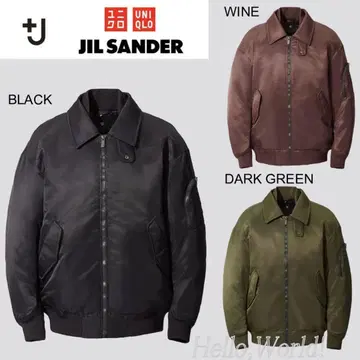 유니클로 +j 다운 오버 사이즈 리브 블루종 M