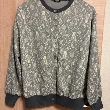 marble SUD 하토구루마 자카드 긴팔 가디건 그레이