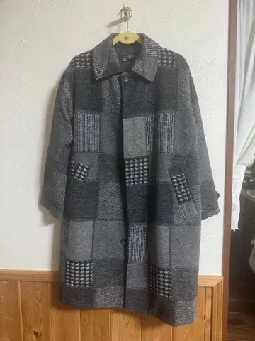 CUBE SUGAR 체크 무늬 롱 코트