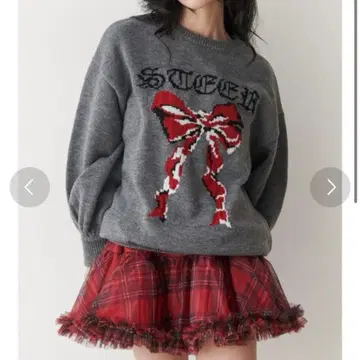 jouetie 그레이 리본 니트 M 사이즈