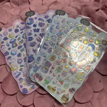 샹레 공식 반짝반짝 오로라 캐릭터 씰 4장 세트!!