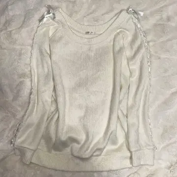 헤이세이 히메갸루 모리걸 다크코어 Lizlisa 계열 니트 스웨터 화이트