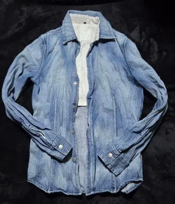 onegravity 주름 가공 데님 자켓 S