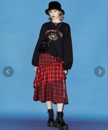 jouetie 클레이지 티어드 스커트 레드