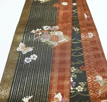 장척 반폭 오비 리버서블 순수 실크 금실