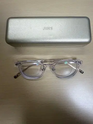JINS 클리어 프레임 안경 케이스 포함