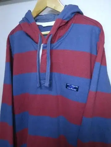 XL L.L.Bean 후드 라거 셔츠 보더 후드티