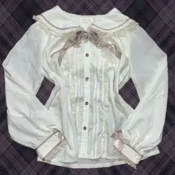 리즈리사 LIZLISA 세일러 카라 블라우스 화이트 핑크