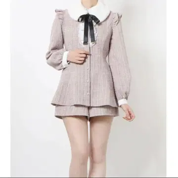 시크릿 허니 핑크 셋업 트위드