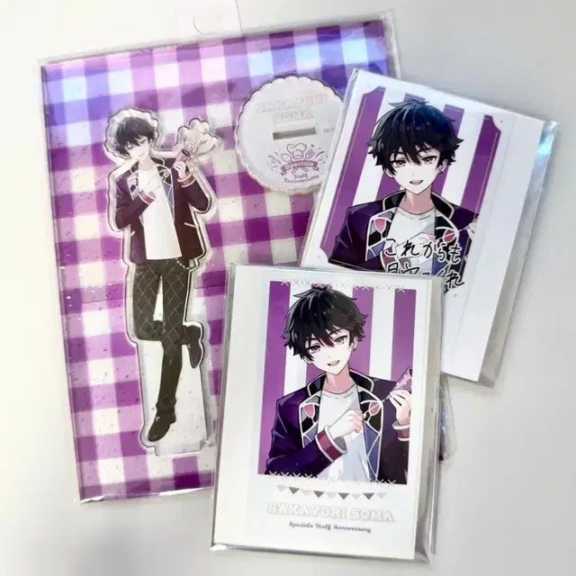 일괄 니지산지 사카요리 소마 체키 세트 아크릴스탠드