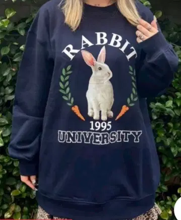 캔스파 candy stripper 토끼 맨투맨 원피스 롱 기장