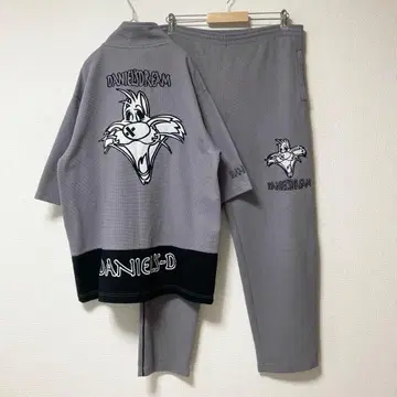 셋업 양면 자수 그레이 c-boy y2k 저지 반팔 구제 의류 남성용