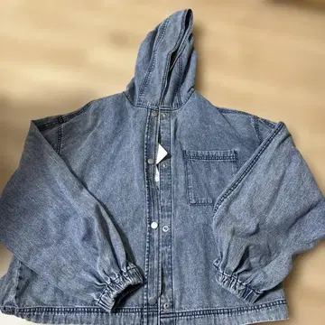 백 넘버 후드 부착 데님 자켓 M