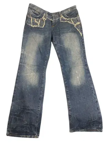 00s Y2K semantic design 플레어 데님