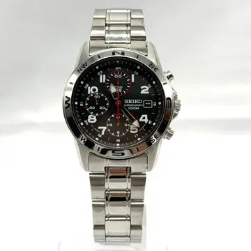 작동 양호 SEIKO 7T92-0DX0 크로노그래프 블랙 다이얼 남성용