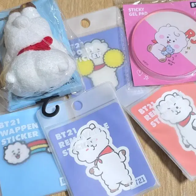 일괄) BTS 방탄소년단 BT21 RJ 스티커 머리끈 등등