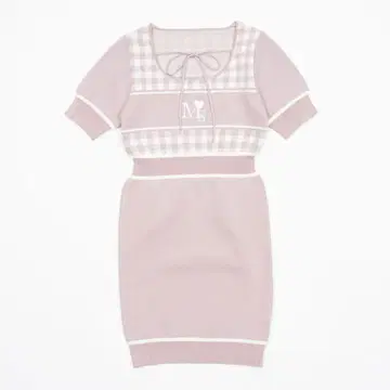 모에냐 - 큐르큐르 니트 원피스 핑크