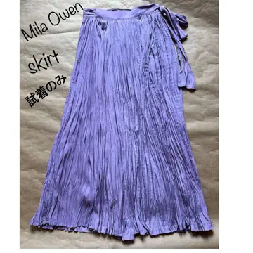 시착만 한 Mila Owen 퍼플 와셔 플리츠 스커트