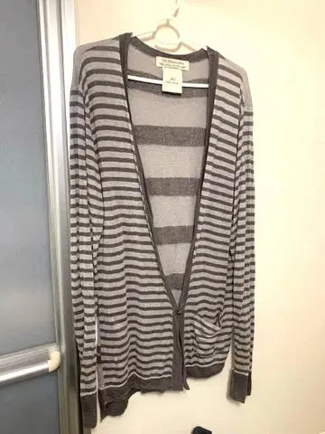 REMIX RELIEF 그레이 스트라이프 가디건