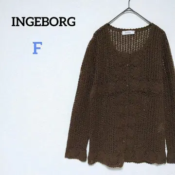 잉게보그 크로셰 뜨개질 니트 가디건 시스루 핑크하우스