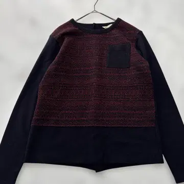 새상품급 그랑마 마마 도터 울 혼방 배색 컬러 블록 니트 스웨터