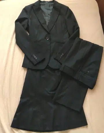 COMME CA ISM 3세트 수트 블랙 M 사이즈 스트라이프