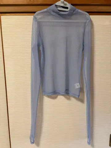 최종 가격 PAMEO POSE 파메오 포즈 라메 하이넥 시어 탑 블루