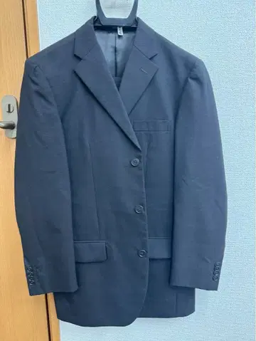 COMME CA ISM 컴시즘 스트라이프 수트 블랙 스트라이프 패턴