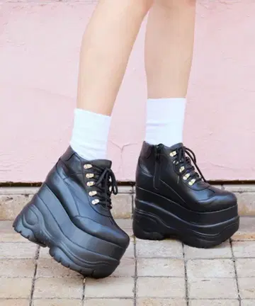 attagirl 아타걸 통굽 스니커즈 레이스업 블랙