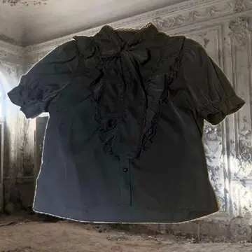 블랙 프릴 블라우스 지뢰 지뢰계 고스로리 고딕 고스펑크 서브컬쳐