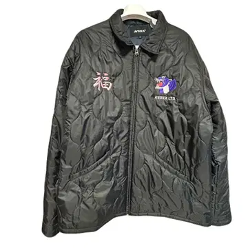 AVIREX 스카잔풍 자수 자켓 용 호랑이 후지 블랙