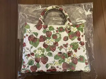 메종 드 플뢰르 이치고 딸기 고블랑 스퀘어 토트 백