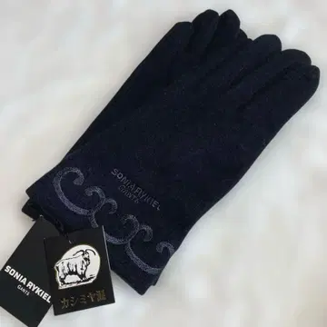 [택 포함 새상품] 소니아 리키엘 캐시미어 혼방 장갑 블랙 자수 여성