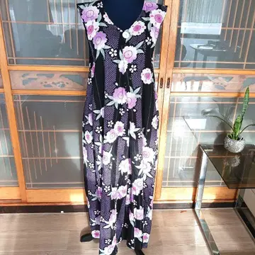 유카타를 리메이크해서 포근한 롱 아빠 옷을 만들어 버렸어요.