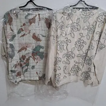 BEARDSLEY 꽃무늬 체크 긴팔 블라우스