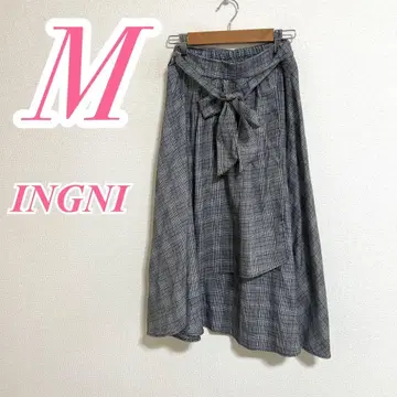 INGNI M 플레어 스커트 체크 무늬 깔끔한 코디 오피스 캐주얼