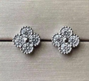 익명 고품질 모이사나이트 1.2ct 심플 클로버 S925 귀걸이